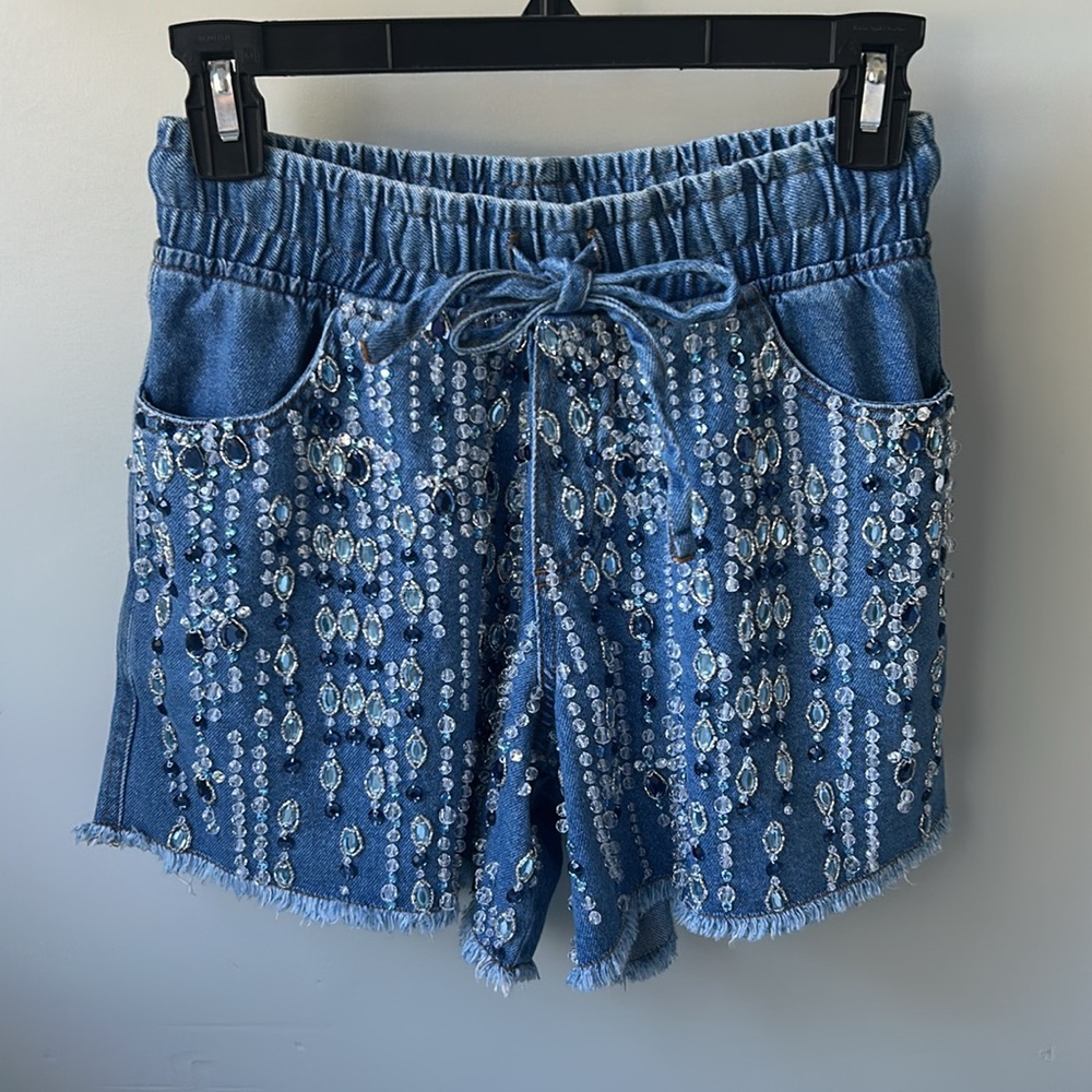 PatBO hand-beaded denim shorts - Picture 5 of 7